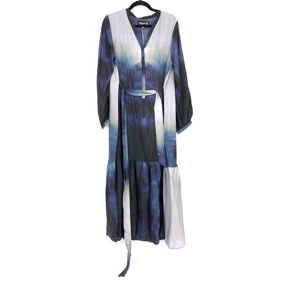 Johnny Was Women's Size M Silverpointe Slip Dress Long Sleeve Silk Multicolor - Picture 3 of 12